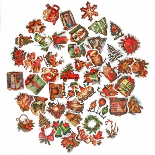 Zestaw winylowych naklejek świątecznych 4-6cm 50 sztuk - Zabawki kreatywne - miniaturka - grafika 1