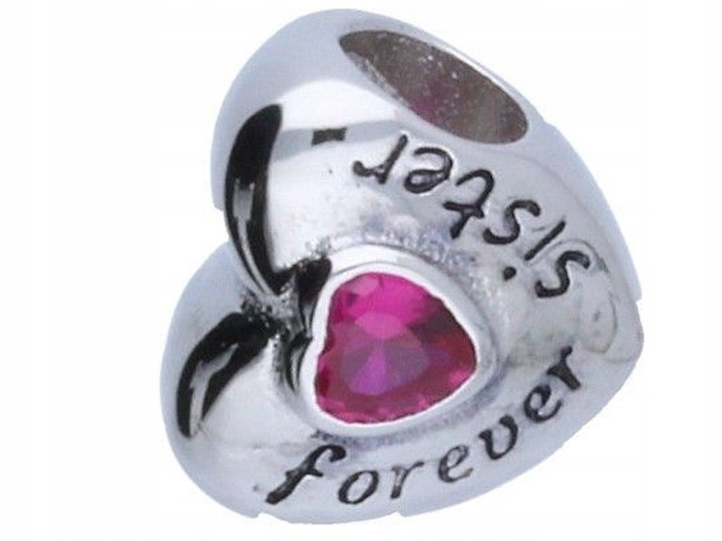 Srebrna zawieszka 925 bead serce koralik 2,75g idealna na prezent modna