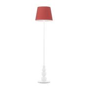 Lampy stojące - Lysne Lampa podłogowa LIZBONA abażur czerwony stelaż czarny 1741008 - miniaturka - grafika 1