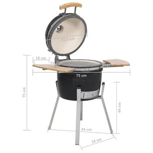 Grill ceramiczny Kamado, wysokość 76 cm Lumarko - Grille - miniaturka - grafika 11