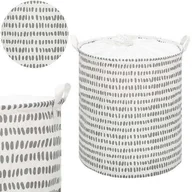 Koszyki łazienkowe - Kosz do przechowywania zabawek i ubrań pojemnik z uszami szare plamki - miniaturka - grafika 1