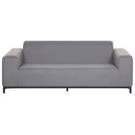 Ławki ogrodowe - Beliani Sofa ogrodowa szara z czarnym ROVIGO - miniaturka - grafika 1