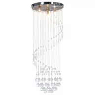Lampy pozostałe - vidaXL Lampa sufitowa z kryształami i koralikami, srebrna, spirala, G9 - miniaturka - grafika 1