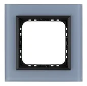 Klawisze i ramki - Ospel Ramka  pojedyncza SONATA szronione szkło 4mm - niebieski/czarny - miniaturka - grafika 1