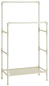 Wieszaki i stojaki - Kremowy podwójny stojak na ubrania z półką - Vertos - miniaturka - grafika 1