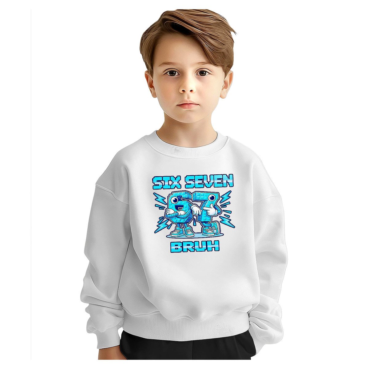 BLUZA DZIECIĘCA 67 SIX SEVEN VIRAL BRUH 104 DLA CHŁOPCA DZIEWCZYNKI
