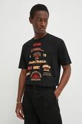 Koszulki męskie - Diesel t-shirt bawełniany T-JUST-N14 męski kolor czarny z nadrukiem A13284.0QIAM - miniaturka - grafika 1