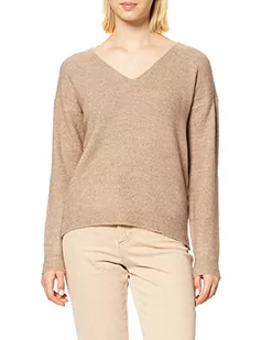 bestseller a/s Damski sweter Pcperla Ls V-Neck Knit Noos Bc, Srebrny Mink/Szczegóły: cp, M - Swetry damskie - miniaturka - grafika 1