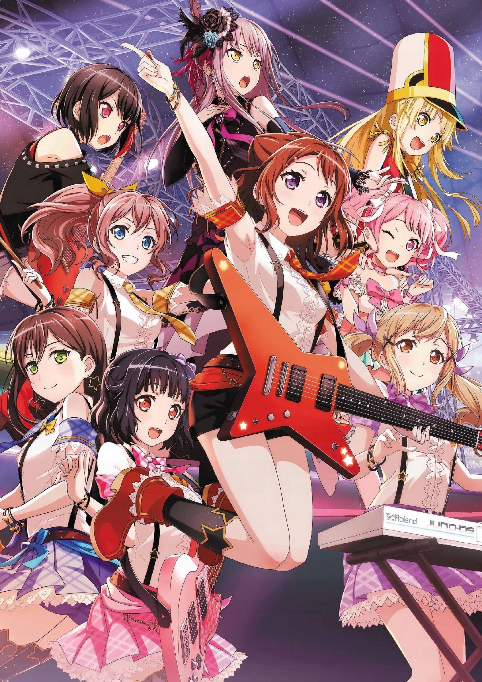 Plakat A1 anime gra BanG Dream! Girls Band Party!