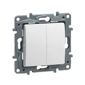Wyłączniki światła i elektryczne - Legrand Włącznik schodowy podwójny NILOE biały - miniaturka - grafika 1