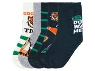 Skarpetki dla dzieci - lupilu® Skarpety termoaktywne dziecięce z bawełną organiczną, 5 par (23/26, granatowy/biały/szary) - miniaturka - grafika 1