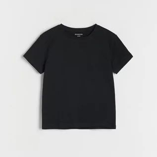 Koszulki dla chłopców - Reserved - Bawełniany t-shirt basic - Czarny - grafika 1