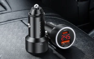 Ładowarka samochodowa Toocki USB + USB-C, 75W (czarna) - Ładowarki samochodowe - miniaturka - grafika 7
