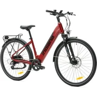 Rowery elektryczne - Rower elektryczny INDIANA E-Trekking 3.0 U18 28 cali Bordowo-czarny - miniaturka - grafika 1