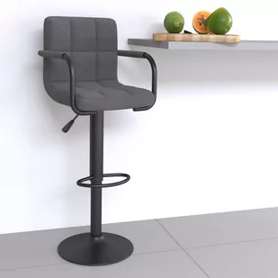vidaXL Hoker, jasnoszary, tapicerowany tkaniną - Taborety i hokery - miniaturka - grafika 1