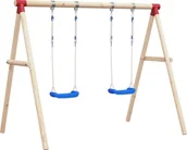 Place zabaw - Huśtawka vidaXL Siedziska huśtawek z linkami, 2 szt., niebieskie, 38x16 cm, PE - miniaturka - grafika 1