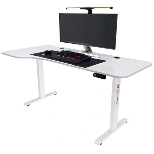 Electroprime Biurko gamingowe z podnoszonym blatem Flow 1675 białe (160x75cm) - Biurka gamingowe - miniaturka - grafika 1