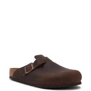 Birkenstock Skórzane klapki Boston LEOI Habana - Klapki i japonki męskie - miniaturka - grafika 1