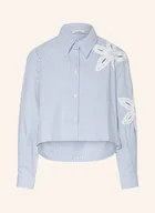 Bluzki damskie - Sandro Bluzka Z Ozdobnymi Kamykami blau - miniaturka - grafika 1