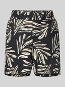 Spodenki damskie - Szorty o kroju relaxed fit z fakturowanym wzorem - miniaturka - grafika 1