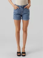 Spodenki damskie - Vero Moda Szorty materiałowe 10279493 Niebieski Loose Fit - miniaturka - grafika 1