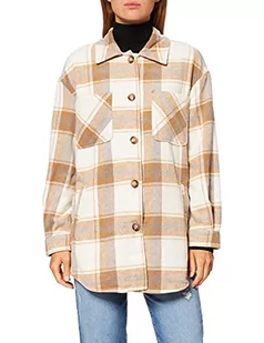 Vila Damska koszula w kratkę Vikimmi L/S Jacket-Noos, Dancer/czeki: orzech laskowy Tigerseye mewa szary 16-3803 Tcx, M - Koszule damskie - miniaturka - grafika 1