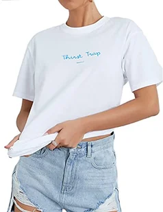 Sleepdown Damska koszulka 'Love Island' 'Thirst Trap' oficjalna licencjonowana serial telewizyjny (M, biała), biały, L - Koszulki i topy damskie - miniaturka - grafika 1