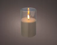 Świece - Świeczka W Szkle Led Ozdobna Szara 12,5 Cm - miniaturka - grafika 1