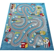 Dywany dla dzieci - Niebieski dziecięcy dywan z uliczkami B5-M85 - miniaturka - grafika 1