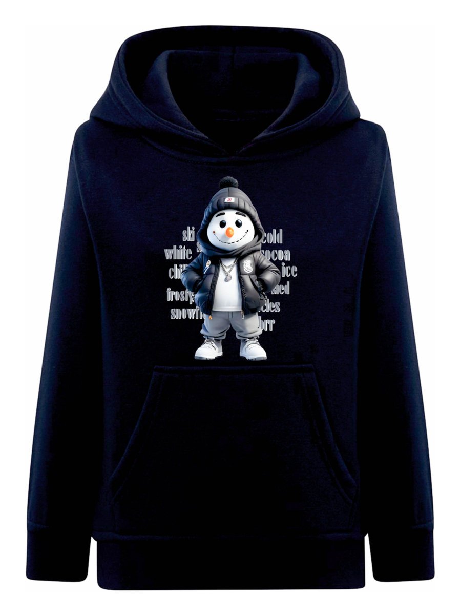 Chłopięca bluza z kapturem nadruk bałwanka granatowa Tup Tup