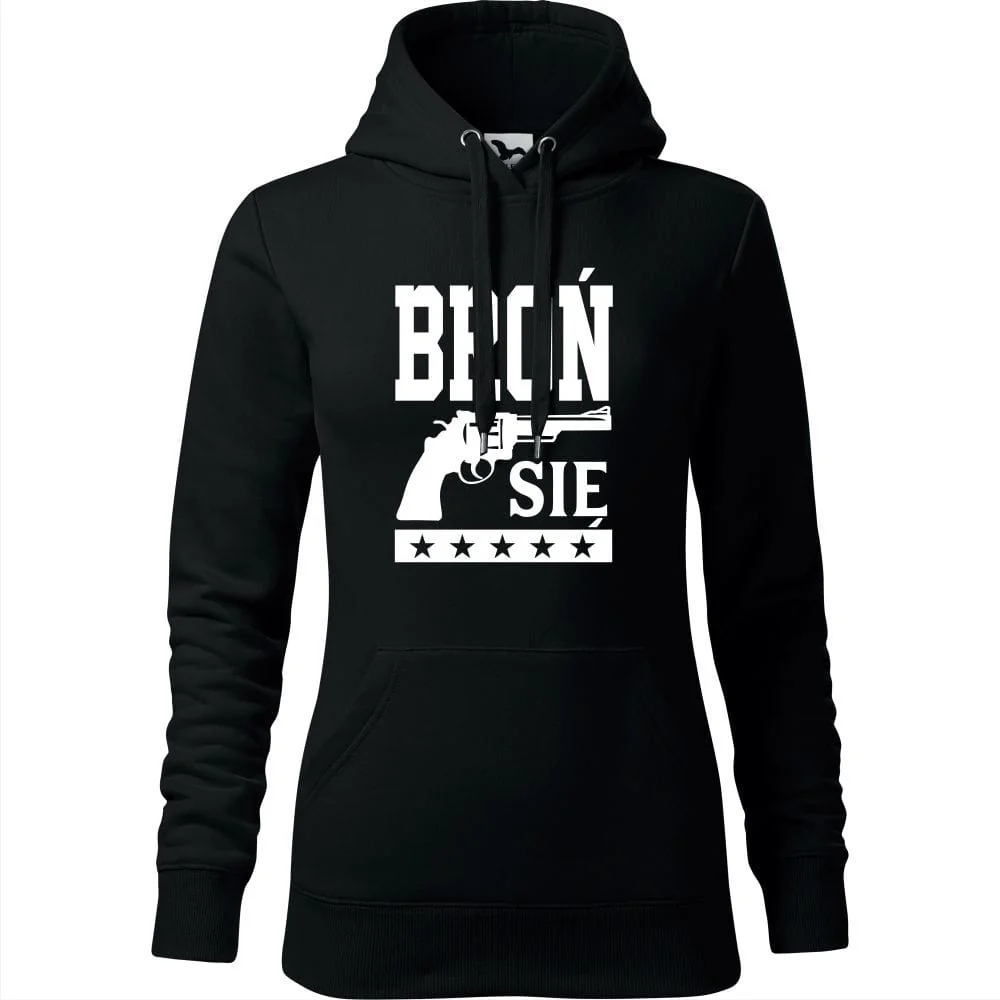 Damska Bluza Z Kapturem - Broń Się Czarny 2xl