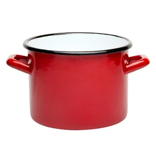Garnek emaliowany prosty gładki czerwony 20 cm 4,7 l RO - Garnki - miniaturka - grafika 1
