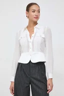 Koszule damskie - Morgan koszula damska kolor biały regular z kołnierzykiem klasycznym - miniaturka - grafika 1