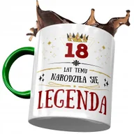Kubki - Kubek Zielony na Urodziny 18 18ste 18-ste Prezent z Nadrukiem ze Zdjęciem + Opakowanie na prezent (wzór 04) - miniaturka - grafika 1
