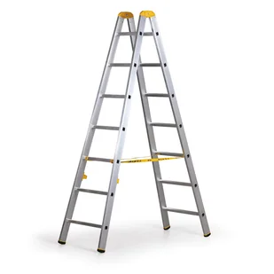 ALVE Aluminiowa drabina FORTE, 2 x 7 szczebli, wysokość 2,02 m 558021 - Drabiny - miniaturka - grafika 1