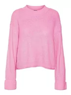 Swetry damskie - Bestseller A/S Damski sweter VMSAYLA FOLD LS O-Neck Boo, różowy, XS, Sachet Pink, XS - miniaturka - grafika 1