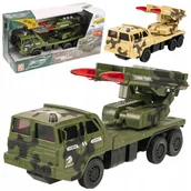 Samochody i pojazdy dla dzieci - SAMOCHÓD WOJSKOWY Z WYRZUTNIĄ RAKIET EFEKTY ŚWIETLNE I DŹWIĘKOWE MEGA AUTO - miniaturka - grafika 1