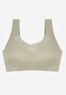 Biustonosze - Zielony Sportowy Biustonosz z Usztywnieniem Ozdobiony Siateczkową Wstawką Edalissa - miniaturka - grafika 1