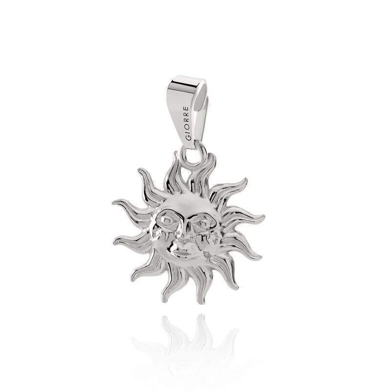 Zawieszka słońce, srebro 925 pokryte platyną