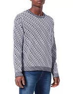 Swetry męskie - HUGO Sweter męski Sugor, White100, XL - miniaturka - grafika 1