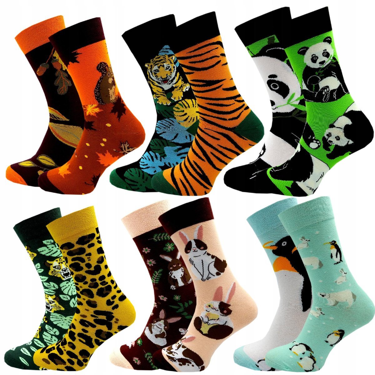 6 x Skarpety Męskie KAŻDA PARA INNA Śmieszne NIE DO PARY 90% BAWEŁNA 40-43