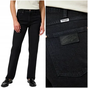 Wrangler SUNSET Sugarcove czarne proste damskie spodnie jeansowe W32 L32 - Spodnie damskie - miniaturka - grafika 1