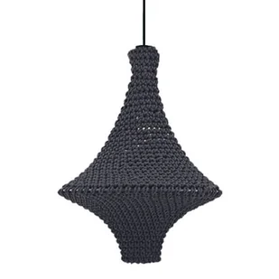Szydełkowa lampa wisząca Alda 5111 Shilo regulowana bawełniana czarny - Lampy sufitowe - miniaturka - grafika 1