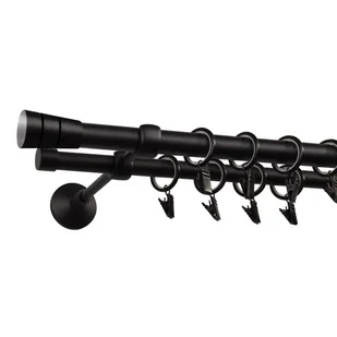 Karnisz podwójny Siena 19 mm 200 cm czarny - Karnisze Karnisz podwójny Siena 19 mm 200 cm czarny - Karnisze - miniaturka - grafika 1