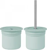 Śliniaki i fartuszki - MINIKOIOI mini cup SIP+SNACK 2in1, 6m+, River Green/Powder Grey, 101260008 - miniaturka - grafika 1