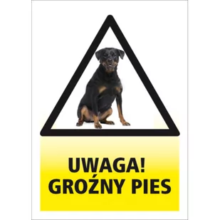 Oznaczenie "Uwaga groźny pies" 14,8 x 21 - Numery na dom - miniaturka - grafika 1