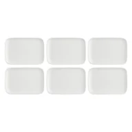 Tace i patery - LA PORCELLANA BIANCA ESSENZIALE NEW AGE Zestaw 6 tac prostokątnych 15 x 10 cm - miniaturka - grafika 1
