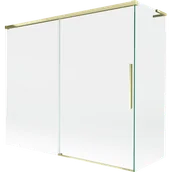 Parawany nawannowe - Mexen Rox L parawan nawannowy 2-skrzydłowy rozsuwany 180 + 80 x 150 cm, transparent, złoty - 8C9L-180-080-50-00 - miniaturka - grafika 1