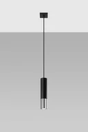 Lampy sufitowe - Sollux Lighting Lampa wisząca LOOPEZ 1 czarny/chrom - miniaturka - grafika 1
