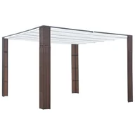 Altany ogrodowe - shumee Altana z dachem polirattan 300x300x200cm brązowo kremowa - miniaturka - grafika 1